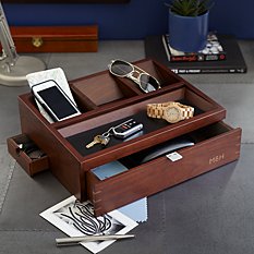 Men's Wood Charging Station and Valet