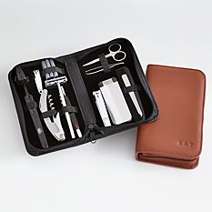 Leather Travel & Grooming Set