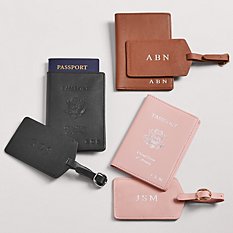Leather Passport + Luggage Tag Gift Set